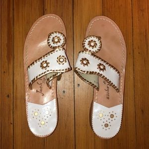 Gently Used White and Gold Jack Rogers